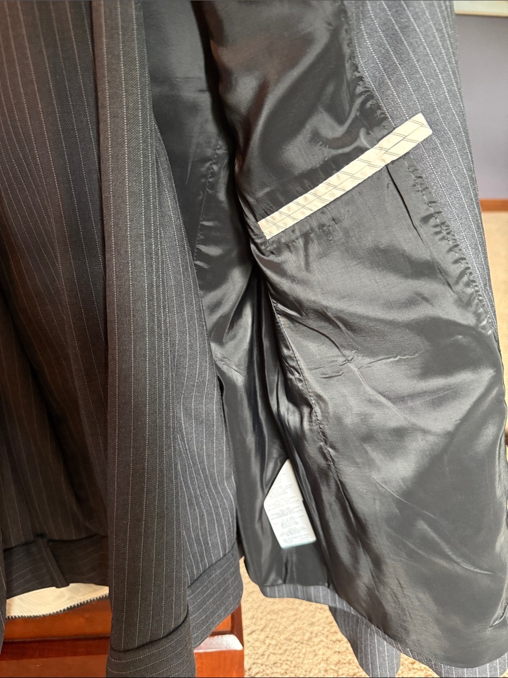 J. Crew Women’s Suit Charcoal Pinstripe Single-Button Blazer & Pants Super 120s - Picture 5 of 6